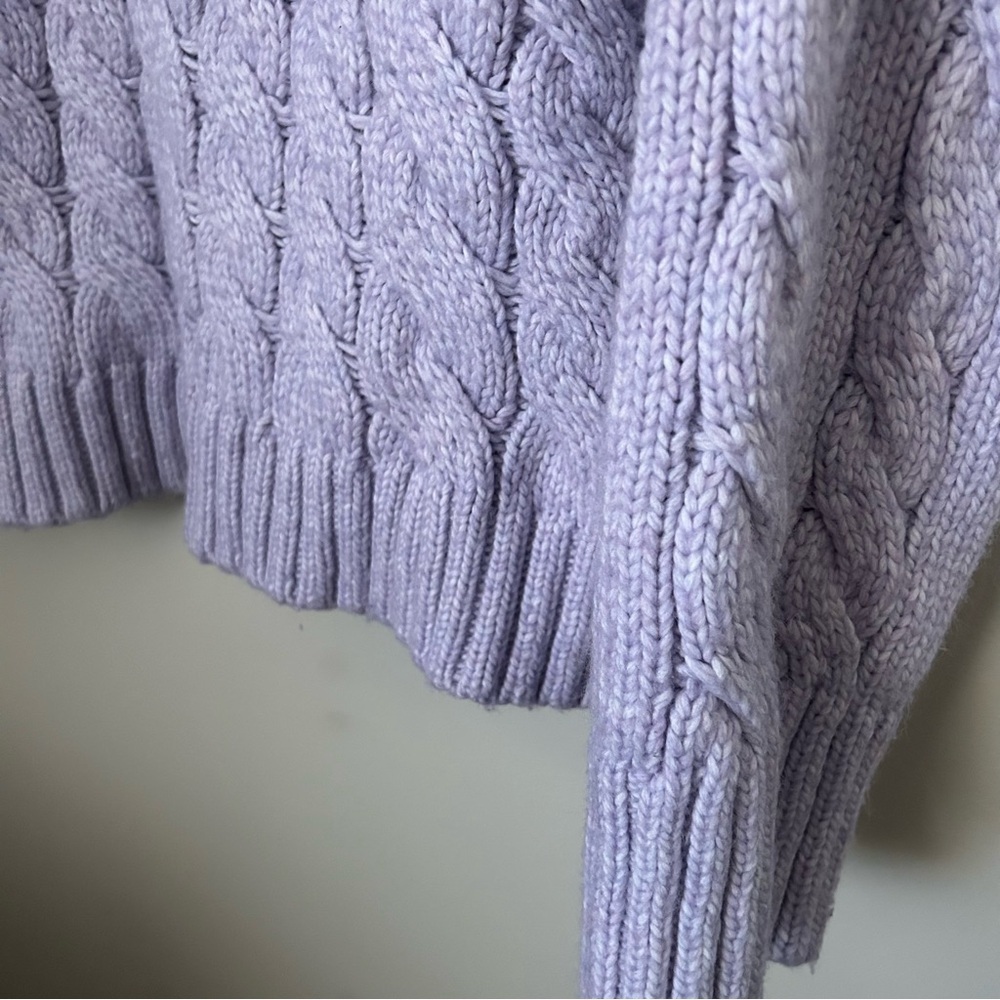 Divided H&M Sweater Lavender Purple Cable Knit Turtleneck casual comfy - Picture 5 of 13